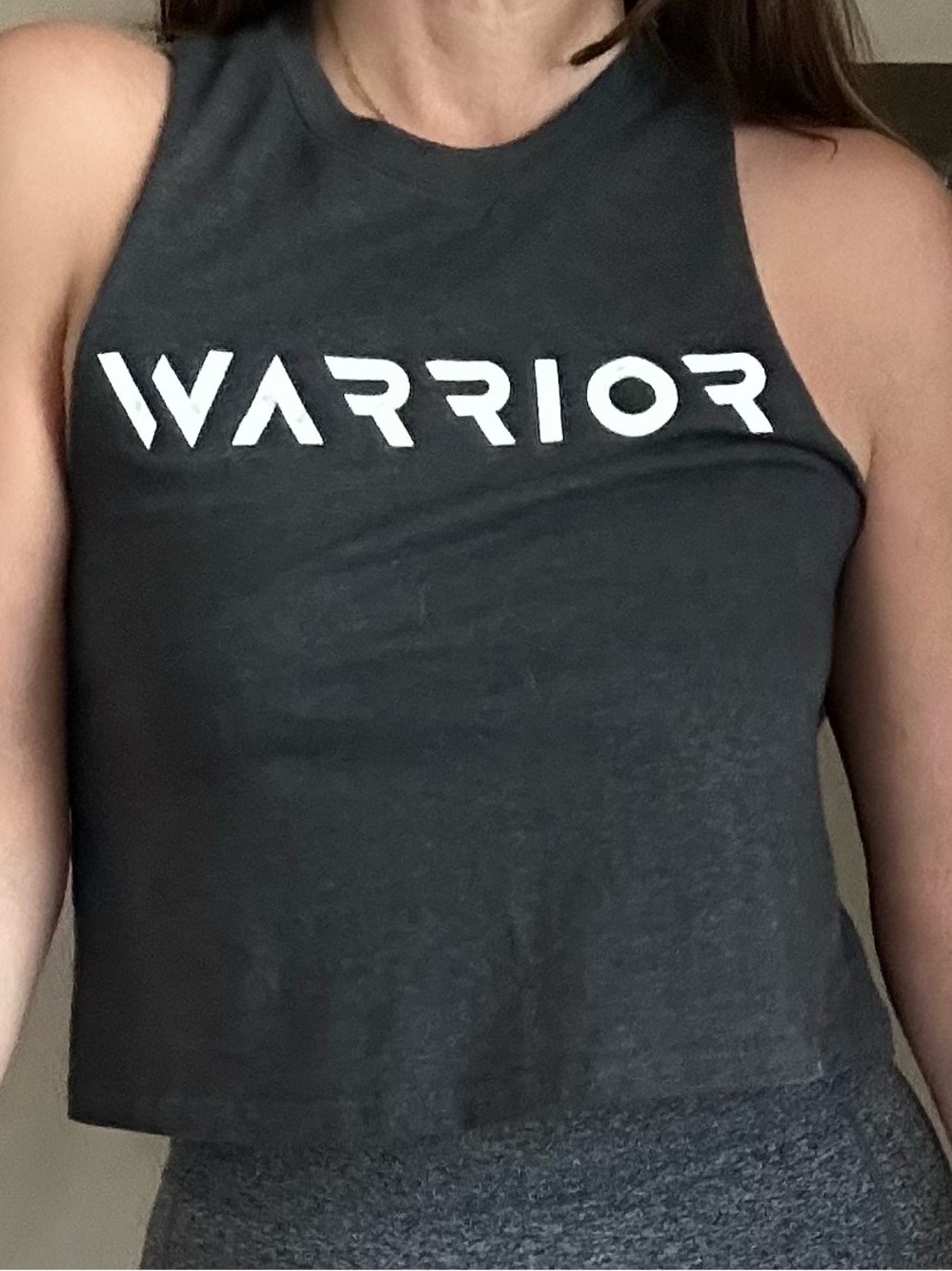 Warrior Women's Charcoal Crop Tank Top
